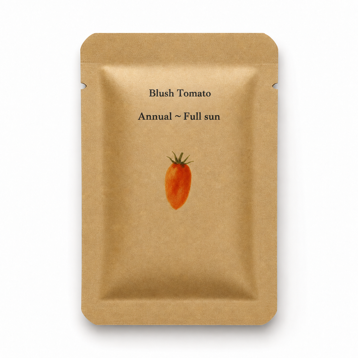Blush Tomato Seeds – Striped Orange-Yellow Open-Pollinated Tomato — seed packet image