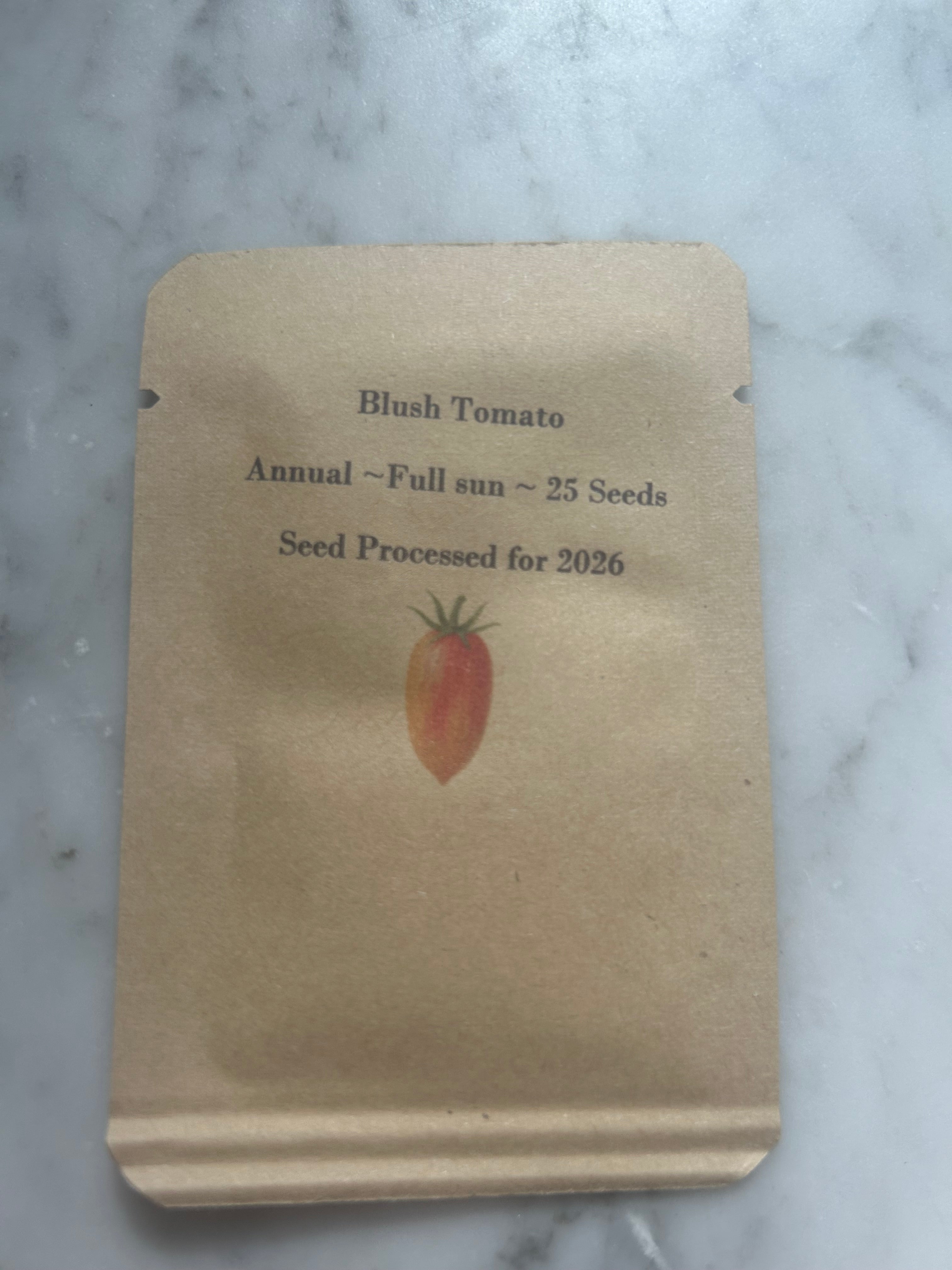 Steep Hill Garden Blush Tomato Seeds - Heirloom Plum, Fruity Orange-Yellow, 10-100 Count