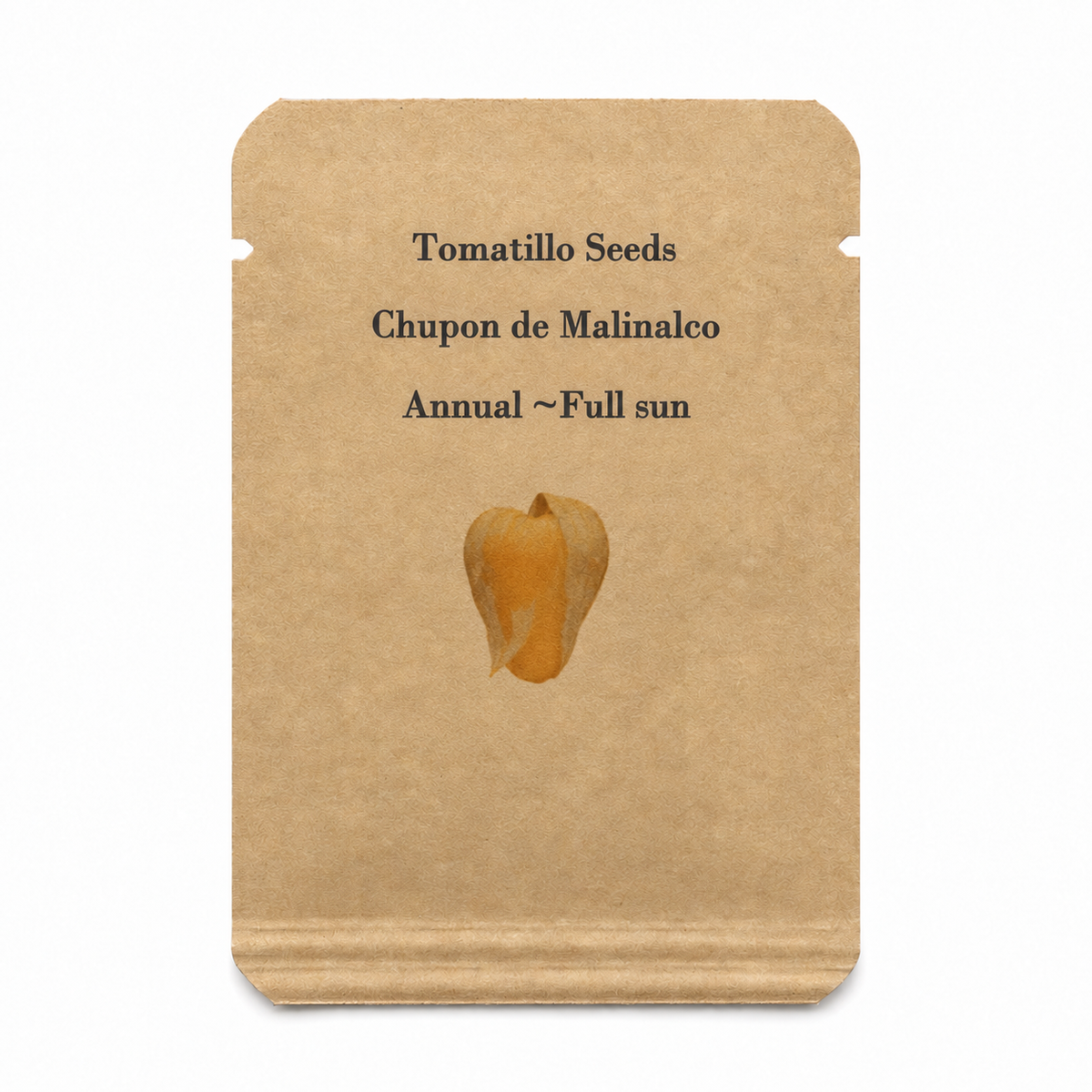 25 Chupon de Malinalco Tomatillo Seeds, Heirloom Mexican Variety, Salsa & Fresh Eating — seed packet image
