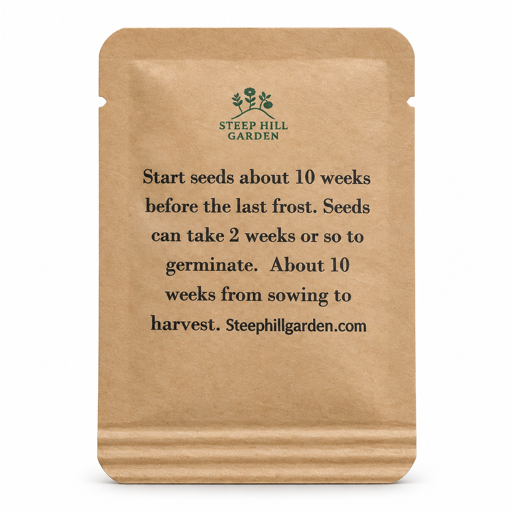 Garlic Chive Seeds packet back with sowing instructions