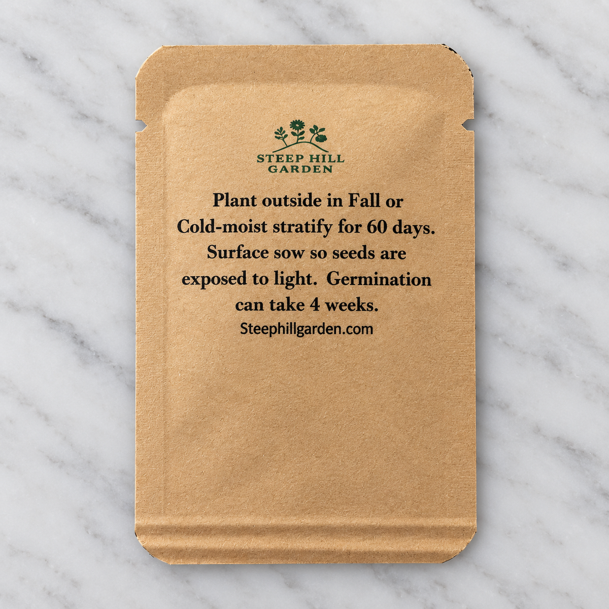 Back of Goldenrod seed envelope with planting instructions