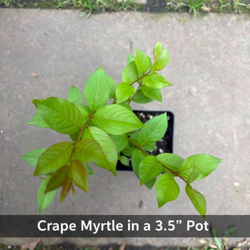 Young Pink Crape Myrtle live tree