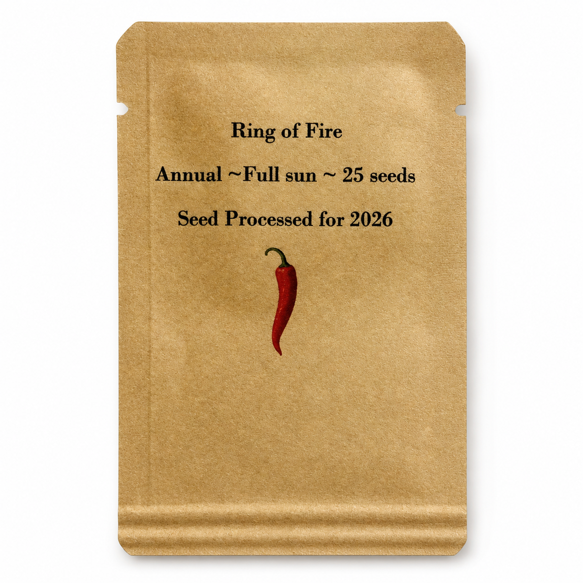 Ring of Fire cayenne pepper seed packet front
