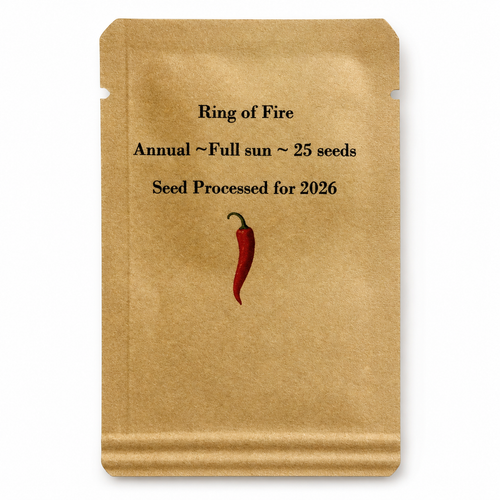 Ring of Fire cayenne pepper seed packet front