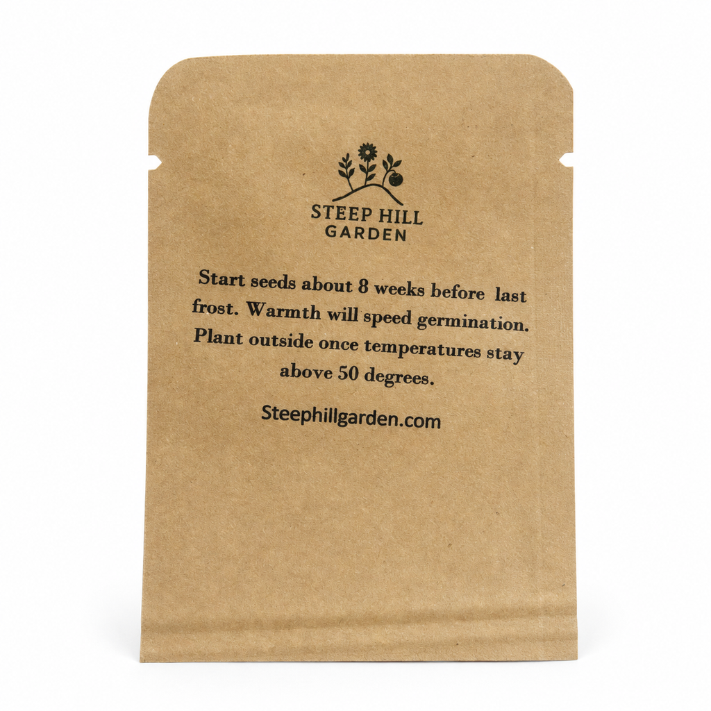 Red Salvia Arriba Seeds - 25 Count, Native Hummingbird Plant, Deer Resistant, Zones 7-10 — seed packet back — clean studio product photo