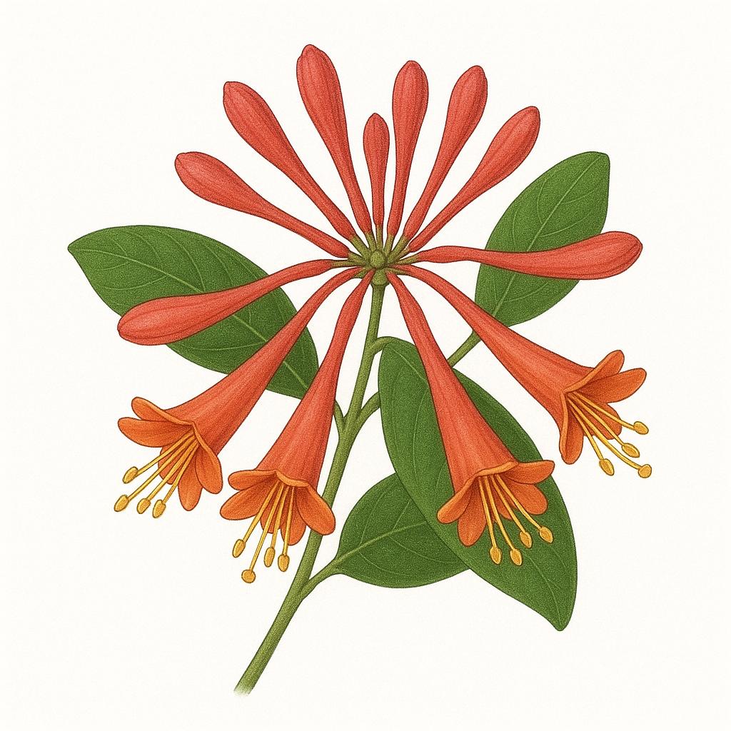 Trumpet Honeysuckle (Lonicera sempervirens) Seeds - 5 Seeds